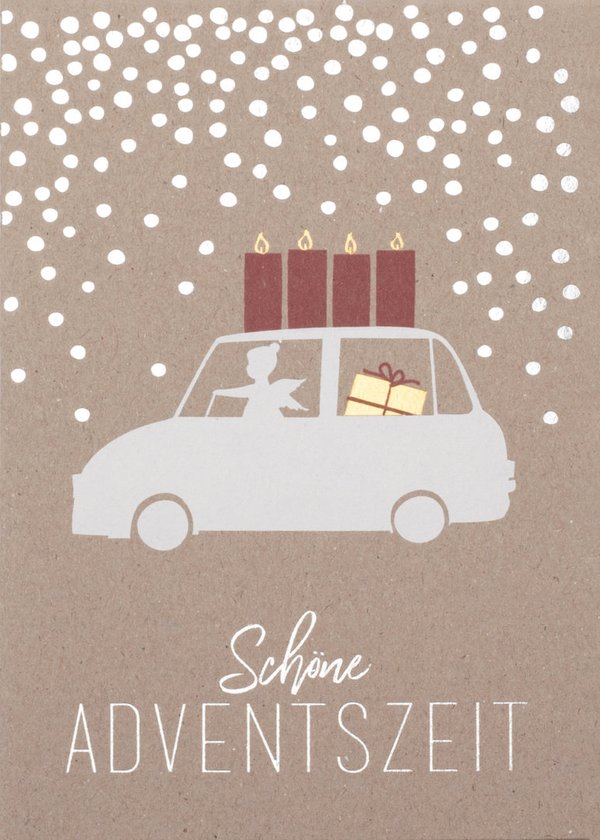 RÄDER DESIGN Weihnachtsautokarte "Schöne Adventszeit"