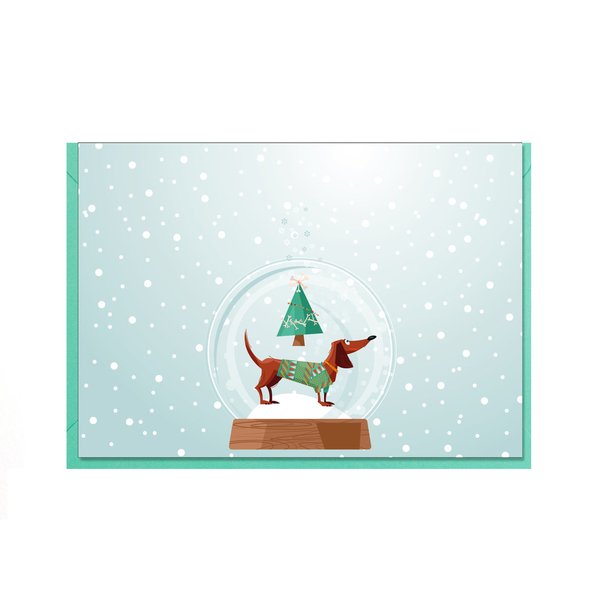17;30 HAMBURG Faltkarte quer "Dackelige Weihnacht"