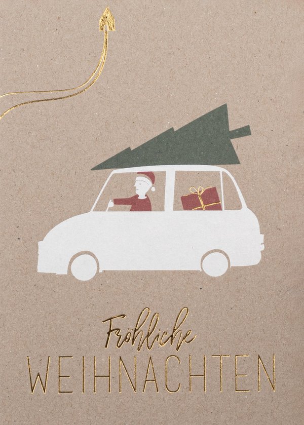 RÄDER DESIGN Weihnachtsautokarte "Fröhliche Weihnachten"